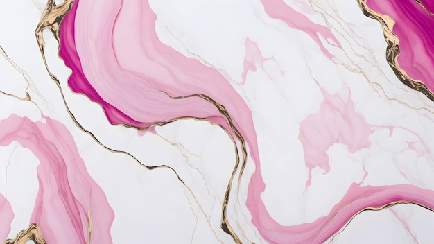 astratto rosa arrossire sfondo acquerello liquido con linee dorate punti e macchie