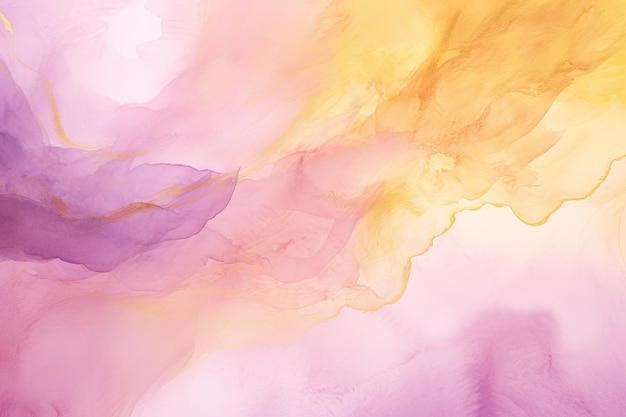 astratto sfondo acquerello rosa e giallo illustrazione disegnata a mano Bellissime tonalità di giallo oro rosa e viola in sfondo acquerello dipinto a mano AI generato
