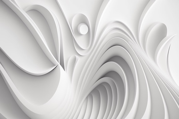 Astratto sfondo bianco Wave 3D Render illustrazione
