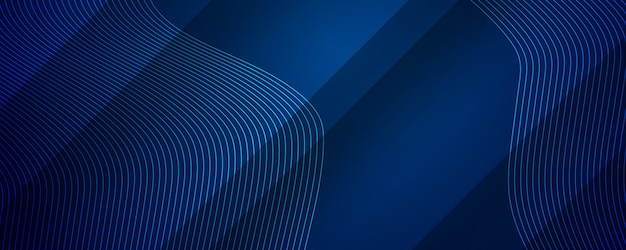 Astratto sfondo blu scuro con effetto strisce linea dinamica dell'onda