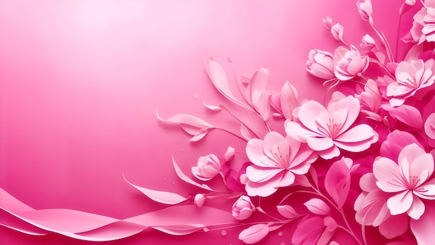 Astratto sfondo di colore rosa su carta da parati semplice disegno floreale