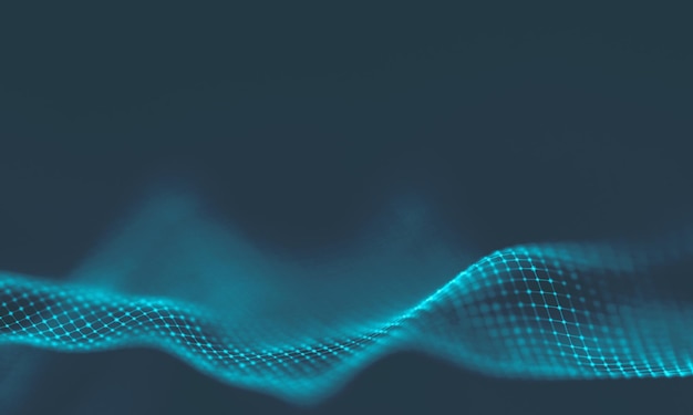 Astratto sfondo geometrico blu Struttura di connessione Sfondo scientifico Tecnologia futuristica Elemento HUD che collega punti e linee Visualizzazione di grandi dati e Business
