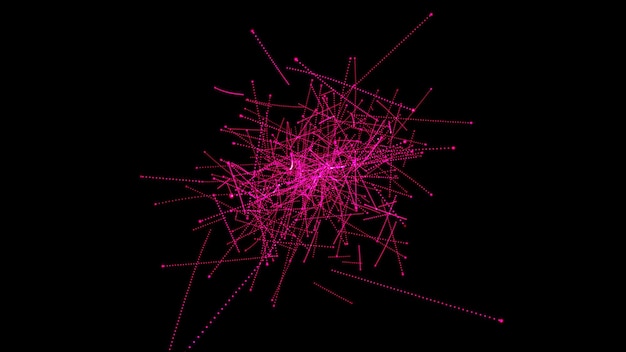 astrazione caotica rosa su sfondo nero