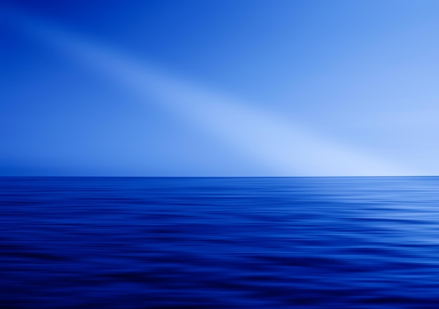 Astrazione del raggio di luce dell'orizzonte dell'oceano blu
