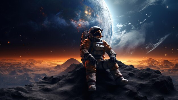 Astronaut 5K arte realistica di fantascienza Elementi dell'immagine forniti dalla NASA