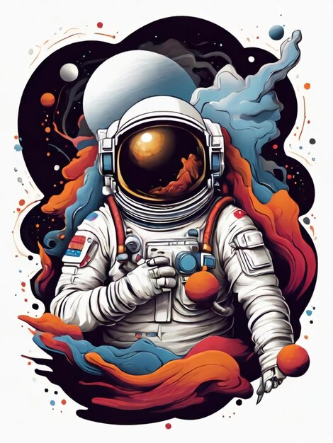 Astronaut Artwork Design grafico e illustrazioni per magliette alla moda