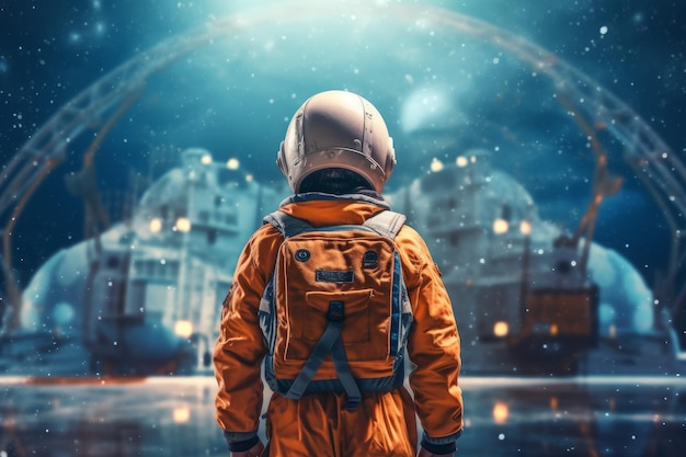 Astronauta astronave spazio bambino ragazzo Genera Ai