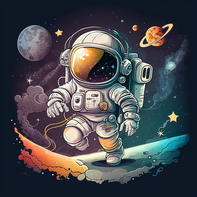 astronauta dei cartoni animati