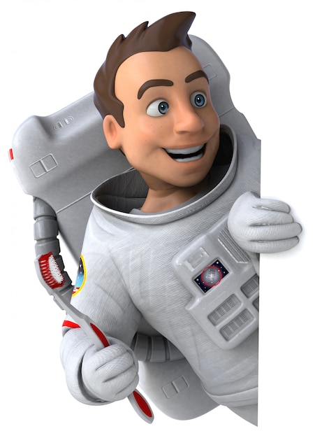 Astronauta divertente - Illustrazione 3D