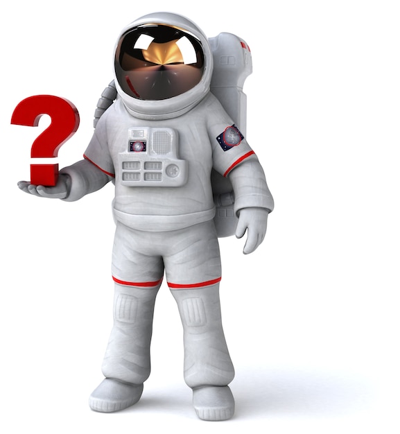 Astronauta divertente - illustrazione 3D