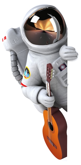 Astronauta divertente - illustrazione 3D