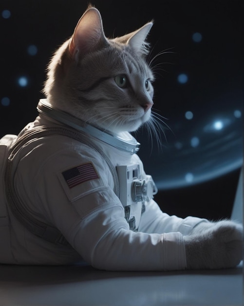 Astronauta gatto nello spazio