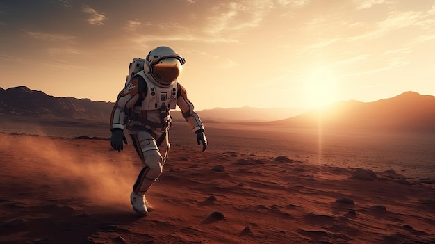 Astronauta nel deserto rosso