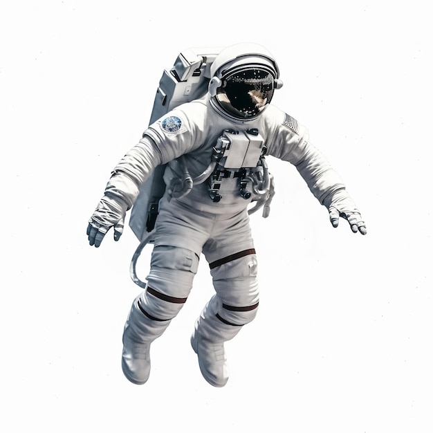 Astronauta su sfondo bianco AI