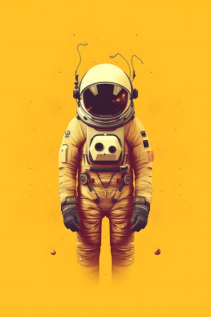 Astronauta su sfondo giallo