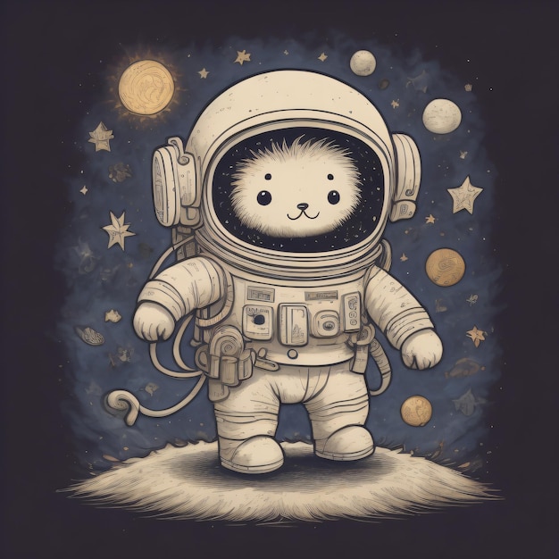 Astronauta sullo spazio Tshirt Design