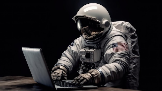 Astronauti e laptop IA generativa