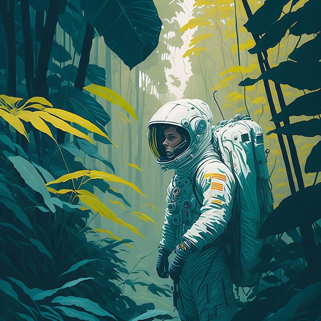 Astronauti in luogo naturale
