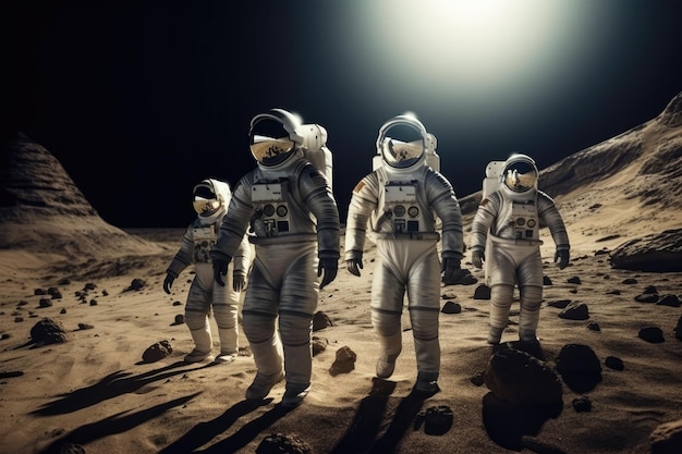 Astronauti sulla luna nello spazio
