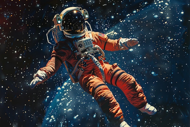 AstronautInRed_WeightlessSerenityArt