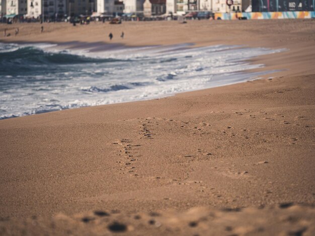 Atardecer en la playa de Nazaré