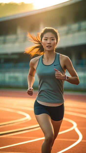 atleta che corre su una pista