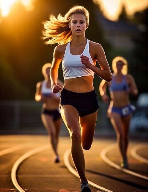 atleta che corre su una pista