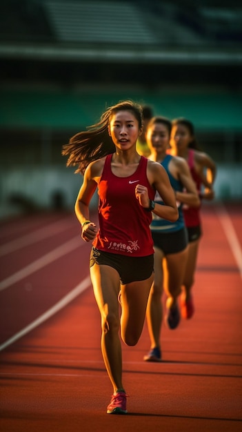 atleta che corre su una pista