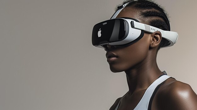 atleta con occhiali da sole di realtà virtuale