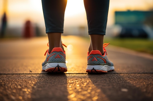 Atleta pronto a correre in pista