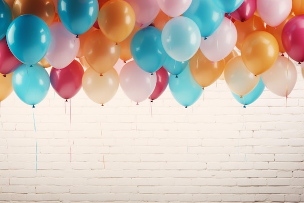 Atmosfera di celebrazione uno sfondo con una serie di palloncini colorati