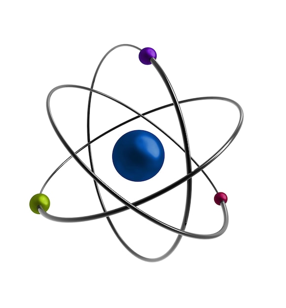 atoms isolated on white background