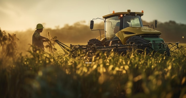 Attività agricola al tramonto