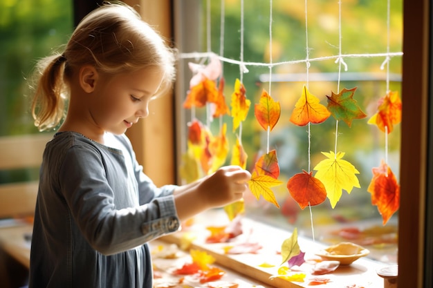 Attività autunnali e divertimento Bambino fiorito popolare bellissimo