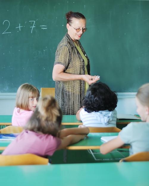 Attività degli alunni in classe a scuola