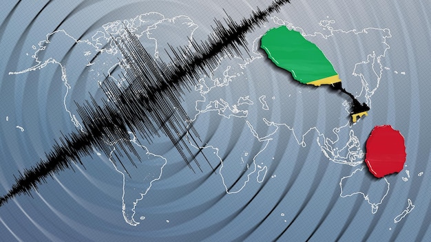 Attività sismica terremoto mappa di Saint Kitts e Nevis scala Richter