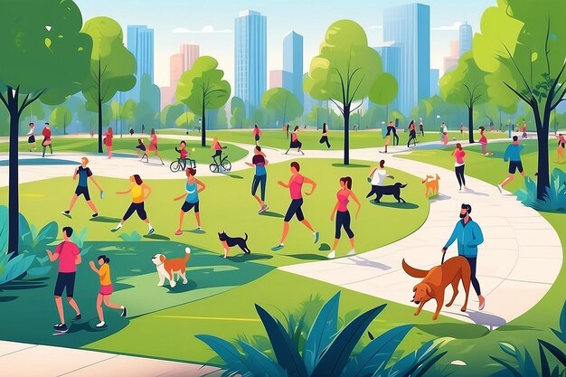 Attività sportive e ricreative nel parco cittadino