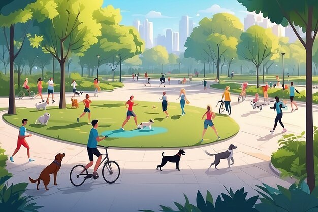 Attività sportive e ricreative nel parco cittadino