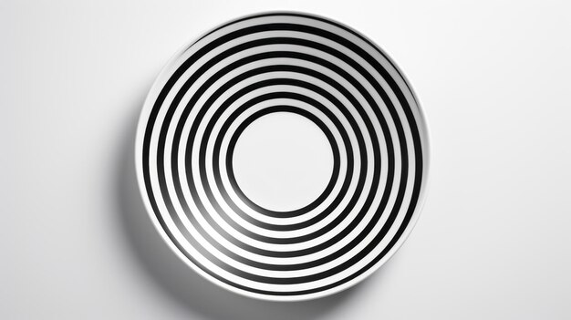 Attraente piastra a vortice bianca e nera Minimalista disegno di illusione ottica