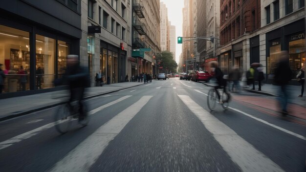 Attraversare una strada trafficata al crepuscolo