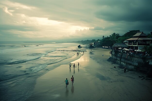 Attrazioni turistiche della spiaggia di Bali con la luce