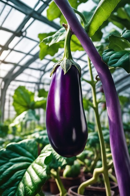 Aubergine su carta a sfondo bianco