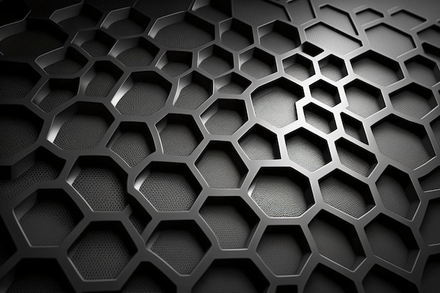 Audace e moderno: le forme geometriche incontrano la struttura in carbonio in un sorprendente design di sfondo creato con la tecnologia di intelligenza artificiale generativa