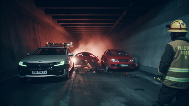 Audi e auto Audi in un tunnel