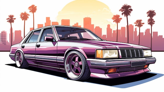 Audi Gta Car Art con design Lowrider californiano