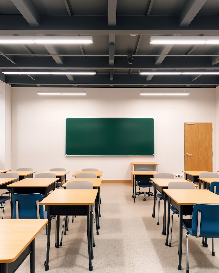 Foto aula moderna vuota