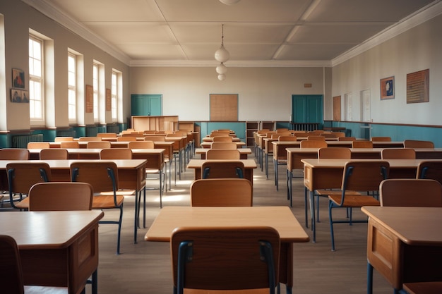 Aula vuota e sala degli esami