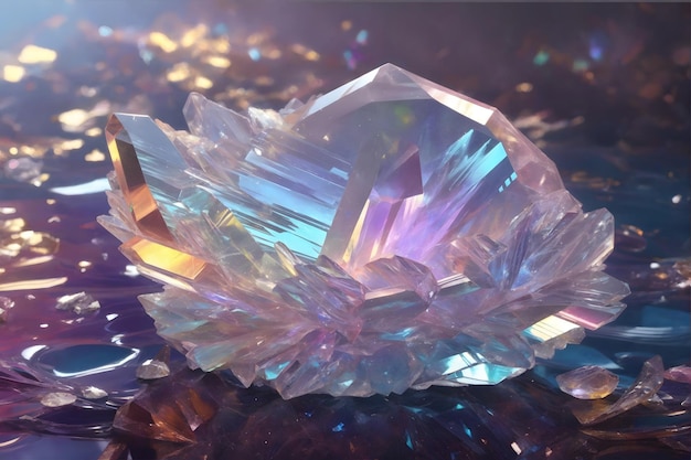 Aura degli angeli quarzo cristallo pietra preziosa cristallo diamante quarzo diamante aura dell'angelo quarzo pietra AI generativo