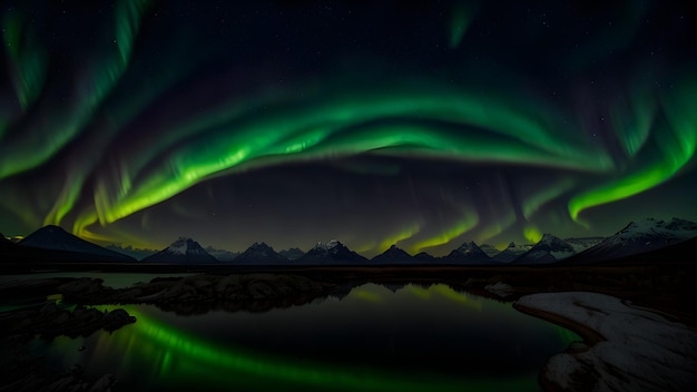 Aurora boreale paesaggio cielo notturno dell'aurora boreale multicolore borealis crepuscolo natura spazio sfondi astronomia generativa AI