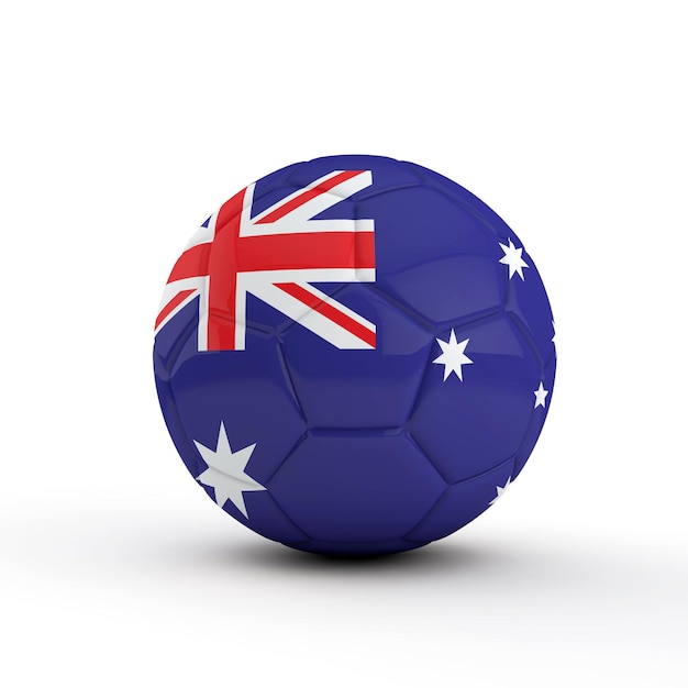 Australia bandiera calcio calcio contro un semplice sfondo bianco Rendering 3D